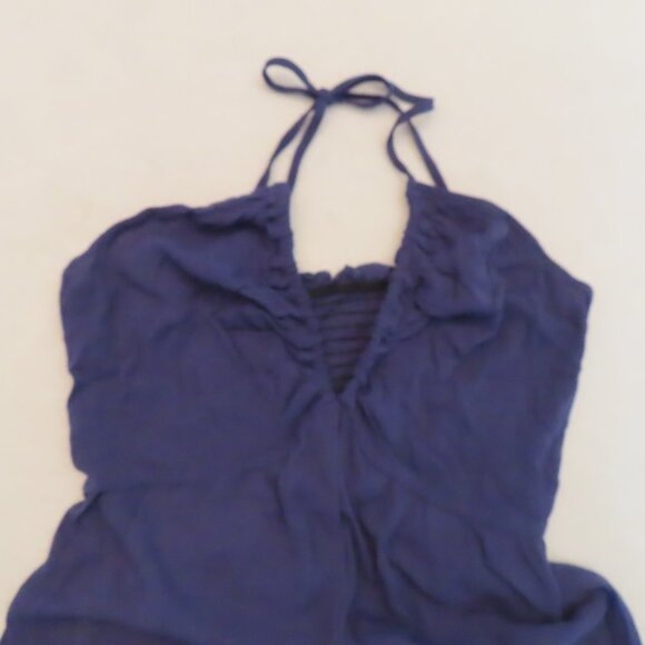 Cupshe Plunge Halter Jogger Jumpsuit blue medium beach vacation tropical - Picture 3 of 8